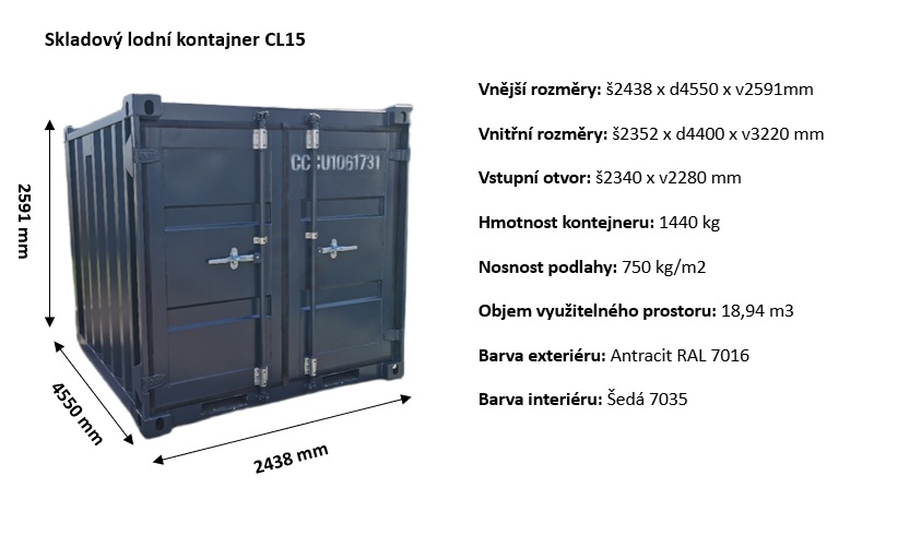 lodni kontejner 15 stopovy